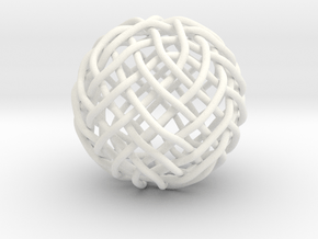 Pineapple Knot Pendant in White Processed Versatile Plastic