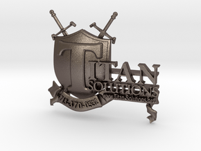 Titan Solutions Emblem in Polished Bronzed Silver Steel