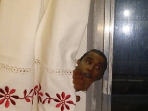 Obama curtain holdbacks Set in Full Color Sandstone