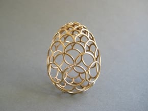 Filigree Egg - 3D Printed in Metal for Easter in Polished Bronze