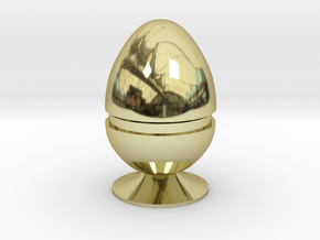 Two part hollow egg shell with foot in 18K Gold Plated