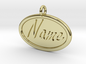 Oval Pet Tag / Pendant in 18K Gold Plated