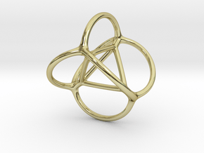 Soap Bubble Tetrahedron in 18k Gold Plated Brass: Medium