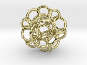 Soap Bubble Dodecahedron in 18k Gold Plated Brass: Medium