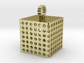 Perforated Cube Pendant  in 18K Gold Plated