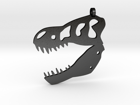 T-rex Skull in Matte Black Steel