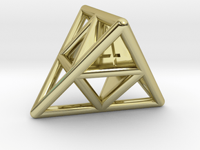 D4 Cage Dice in 18K Gold Plated