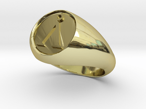 Stargate Earth symbol signet ring s 11 (20.93 mm) in 18K Gold Plated