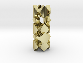 pendant twisted squares 2 in 18K Gold Plated