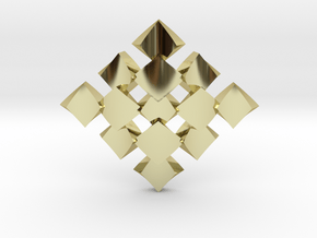 pendant twisted squares 1 in 18K Gold Plated