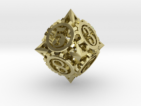 Steampunk Gear d8 in 18K Gold Plated