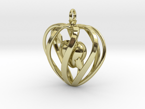 Heart Cage Pendant in 18K Gold Plated