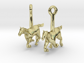 Horse (without Jockey) Earrings in 18K Gold Plated