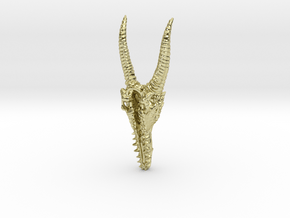 Ancient Dragon Skull Pendant in 18K Gold Plated