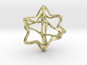  Cube Octahedron Curvy Pinch - 5cm in 18K Gold Plated
