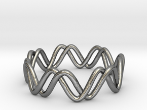 Sine + Cosine Ring (Size 7) in Polished Silver