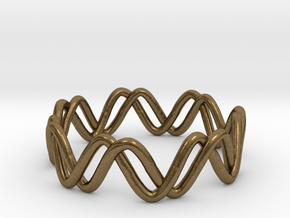 Sine + Cosine Ring (Size 7) in Natural Bronze