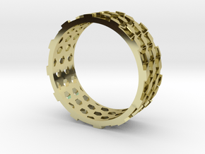 Parquet Deformation Ring (59mm) in 18K Gold Plated
