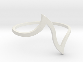 Ring Model D - Size 6 - Silver in White Natural Versatile Plastic