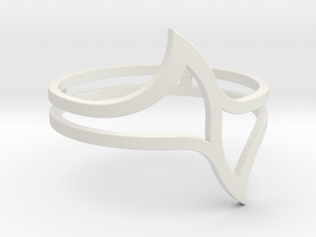 Ring Model E - Size 6 - Silver in White Natural Versatile Plastic