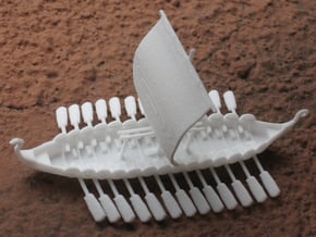 Viking Drakkar in White Natural Versatile Plastic