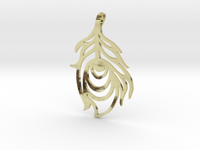 Peacock Feather Pendant in 18K Gold Plated