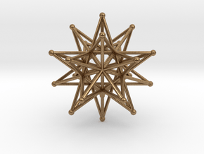 Stellated Icosahedron 40mm Sacred Geometry in Natural Brass