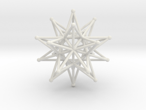 Stellated Icosahedron 40mm Sacred Geometry in White Natural Versatile Plastic