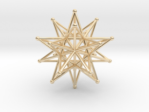 Stellated Icosahedron 40mm Sacred Geometry in 14K Yellow Gold