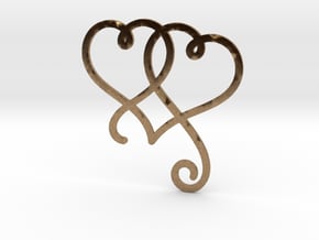 Linked Swirly Hearts (Thin) in Natural Brass