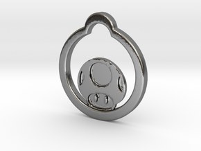 Mushroom Keychain/pendant in Polished Silver