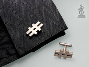 #cufflinks by unellenu . Hashtag cufflinks in Polished Bronzed Silver Steel