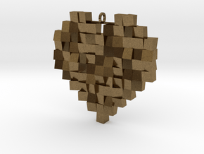 Faceted Heart in Natural Bronze