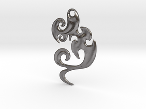 Abstract Pendant 'Waves and Fins'  in Polished Nickel Steel
