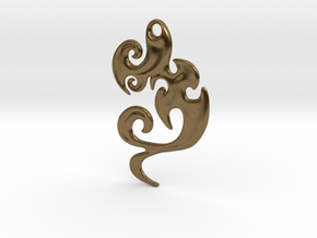 Abstract Pendant 'Waves and Fins'  in Natural Bronze