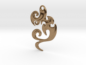 Abstract Pendant 'Waves and Fins'  in Natural Brass
