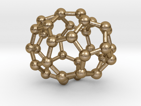 0029 Fullerene c36-01 c2 in Polished Gold Steel