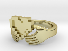 8bit Claddagh Ring  in 18k Gold Plated Brass: 11.5 / 65.25