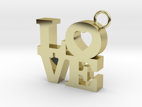 LOVE-Pendant in 18k Gold Plated Brass: Small