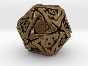 'Twined' Dice D20 MTG Spindown Life Counter Die 32 in Natural Bronze