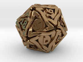 'Twined' Dice D20 MTG Spindown Life Counter Die 32 in Natural Brass