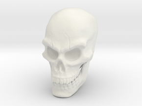 Pirate Skull in White Natural Versatile Plastic