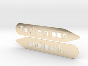 Collar stay: To The Moon and back... in 14k Gold Plated Brass