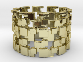 Borg Cube Ring Size 12 in 18K Gold Plated