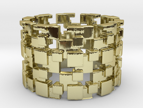 Borg Cube Ring Size 8 in 18K Gold Plated