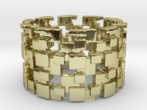 Borg Cube Ring Size 9 in 18K Gold Plated