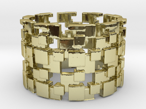 Borg Cube Ring Size 11 in 18K Gold Plated