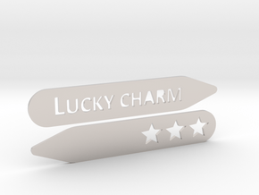 Collar stays: Lucky Charm in Rhodium Plated Brass