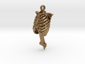 Rib Cage Pendant in Natural Brass