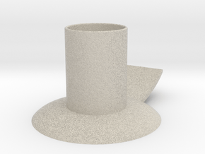 Candle holder with handle full version ø 21 mm in Natural Sandstone